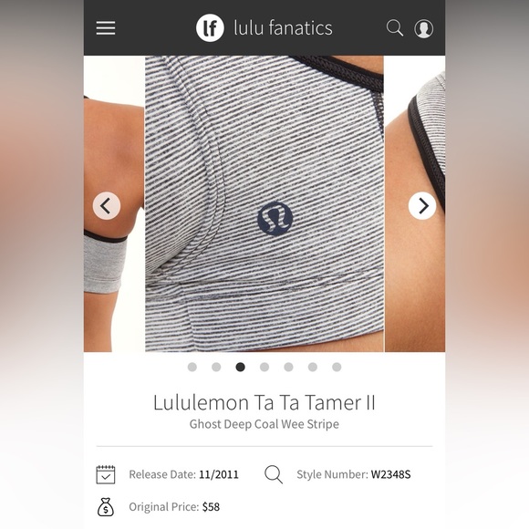 ❤️SOLD❤️Lululemon Ta Ta Tamer11 in Ghost Deep Coal Wee Stripe - Picture 11 of 12